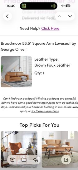 Brown Faux Leather Couch