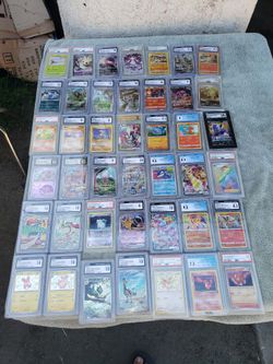 Pokémon Cards CGC BECKET PSA TAG $75! Per Card. 3 for $200! 10 for $600! There is 42. $2400! Or just buy 10 for $600! Trade are welcome