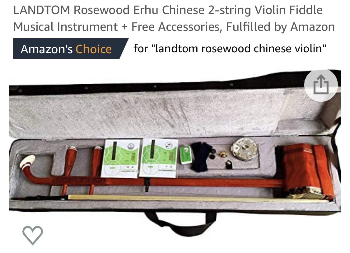 Rosewood 2 string Chinese Violin /fiddle