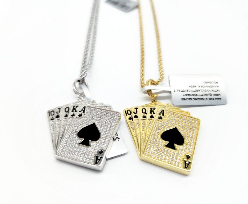 925 Sterling Silver Card Pendant 