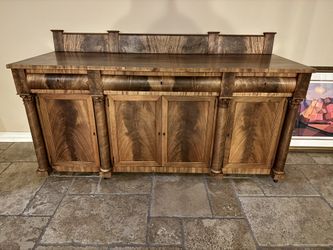 Antique Empire Revival Buffet / Sideboard – Flame Mahogany