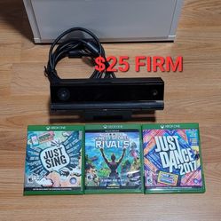 Kinect Sensor + 3 GAMES for Xbox One, Great Condition, Firm Price, Read Description For Details