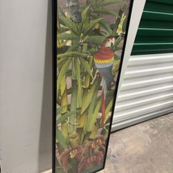 Parrot motif frame picture … 12” x 37” $40