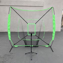 (NEW) $75 Baseball Softball (7x7’ Net & Ball Tee Set) Practice Hitting & Pitching Net w/ Carry Bag 
