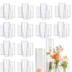 60pcs Glass Vase Cylinder Vases for Centerpieces Small Flower Glass Clear Vases Home Decor Centerpie