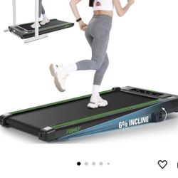 FUNMILY Walking Pad Treadmill with 8% Incline, 2.5HP Under Desk Treadmill for Home/Gym/Office, 2 in 1 Portable Mini Compact Running Pad, Led Touch Scr