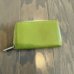 Green Leather Credit Card Wallet