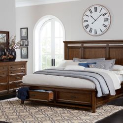 Bed Room Set $2,299.99 - Queen Bed/Dresser/ Mirror/ Night Stand Included - (Solid Wood) Family Cabin Home Store