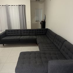 IKEA Morabo Sectional Gunnared dark gray 5 seater with Chaise
