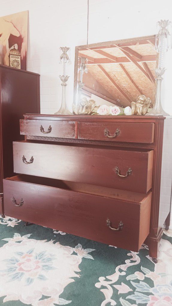 Beautiful Solid Wood Low Boy Antique Dresser