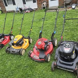 Lawn mowers for sale, excellent work and very good condition, two of them are self-propelled. Price 190