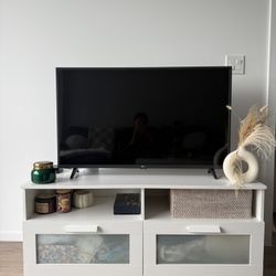 White TV stand 