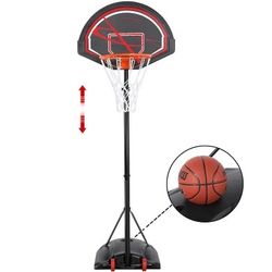 1.9-2.5m/6.4-8.2ft Adjustable Height, Metal Posts, Water/Sand Filled Rolling Base, Easy to Set up/Dismantle, Design for Adults and Kids