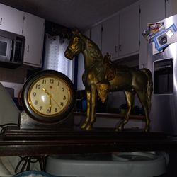 Horse Clock Vintage 