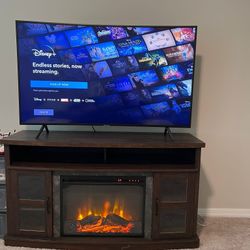 55” Samsung Curve with electric fire place tv stand