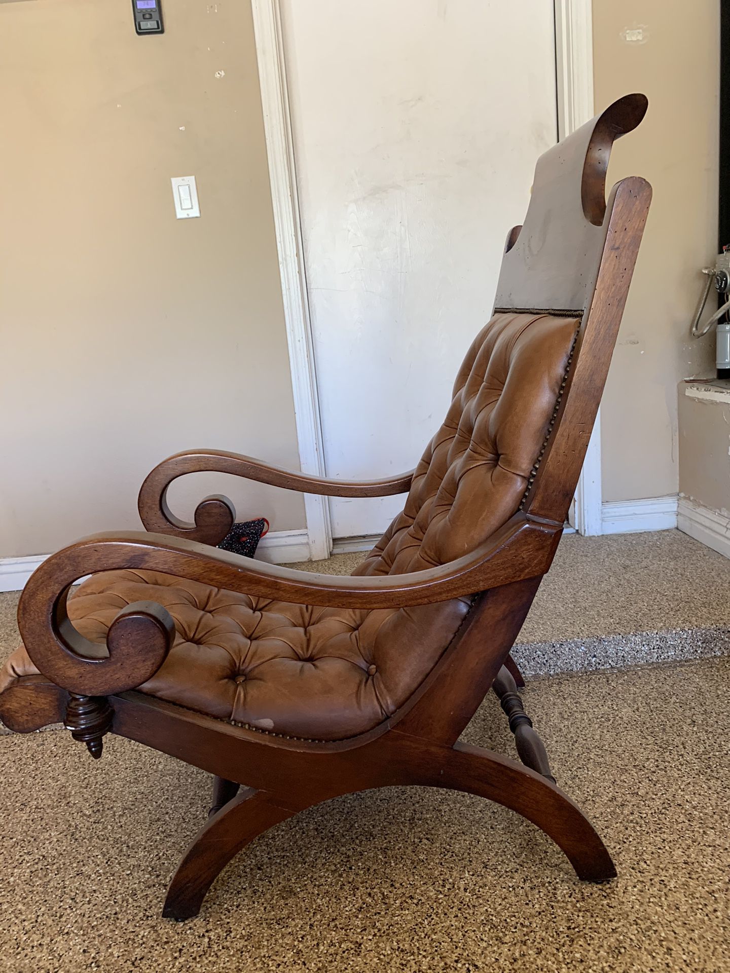 Custom leather/wood chair