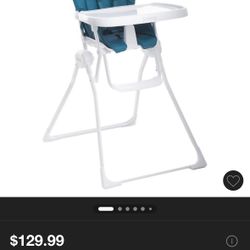 Joovy Nook Compact Fold Swing Open Tray High Chair - Turquoise