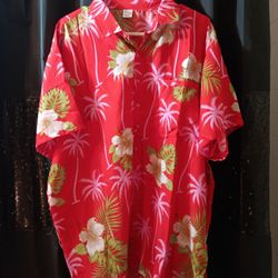 Vintage Zury Mens XXXL Red Hawiian Button Down Short Sleevee Shirt
