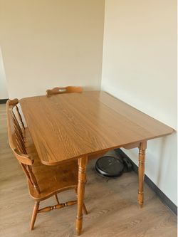 Wooden diner table with chairs (antique)