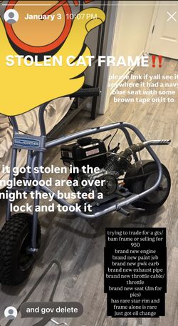 STOLEN MINI BIKE‼️‼️‼️