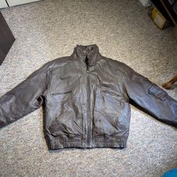 Vintage 90s Weekends Genuine Leather Brown Bomber Jacket Men’s Size L