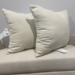 New Two Oversized Chenille Square Throw Pillows Cream - Threshold™