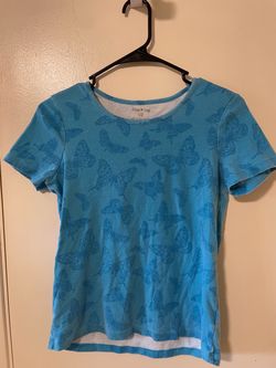 Blue Butterfly Print Girl’s T-Shirt