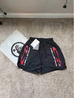 Hellstar red and black athletic shorts