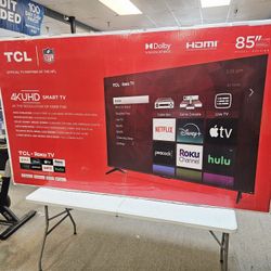 TCL 85 INCH UHD ROKU TV'S IN STOCK 85S410R AIR PLAY BLUETOOTH W/WARRANTY - PAYMENT PLANS