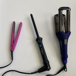 Hair Curlers (Small Wand Curler, Wave Curler, Flat Iron)