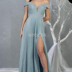 New Dusty Blue Size 10 Prom Dress 