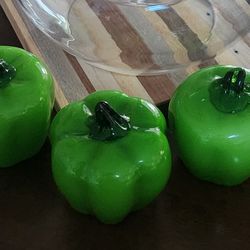 Murano style glass peppers