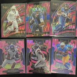 Select football cards pink prism, rookies & stars