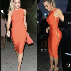Orange House Of CB Bandage Dress 