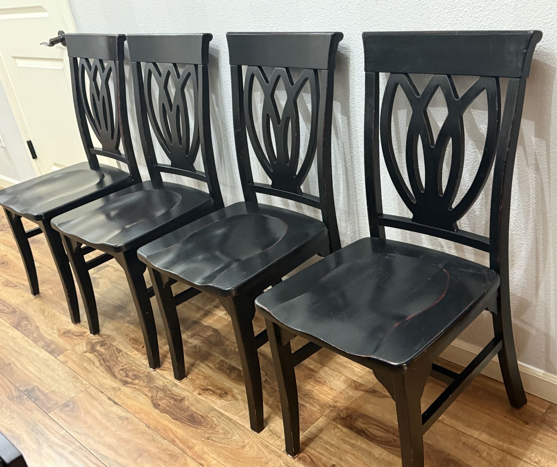 Pier 1 Imports Solid Wood Black Distressed Dinning Chair !!!