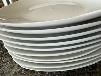 White ceramic dinner plates