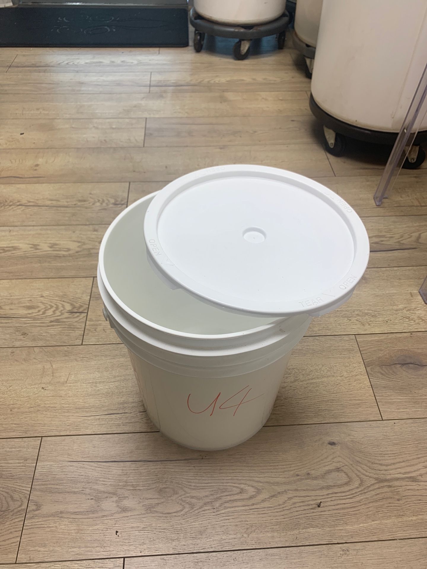 Ropak 5 gallon white bucket & Lip - durable all purpose Pail food grade
