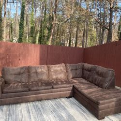 Brown 2-piece Microfiber Sectional 