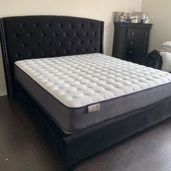 New In Box King Bed Frame With Mattress (Read Description Below)