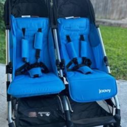 Lightweight Compact Double Stroller with Trays