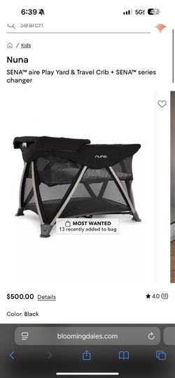 Nuna Sena Aire Travel Crib Playpen Bassinet