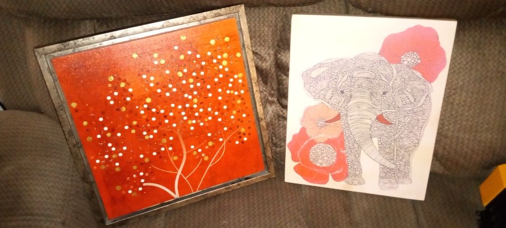 The Elephant With Flowers Canvas Print And 2011 Bombay Framed Canvas Print