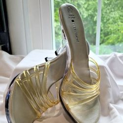 Women Size 8.5Vtg No Boundaries Y2K Colors Light Up Disco Clear Heels Shoes Drag
