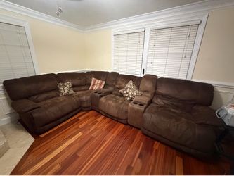 Large Brown Reclining Sectional