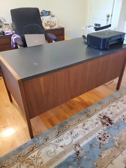 Vintage Kimball large heavy solid office desk