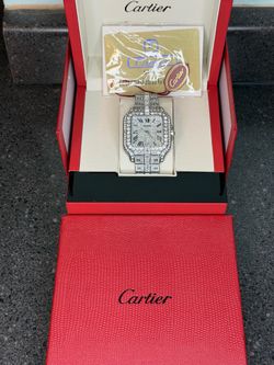 Iced out moissanite watch
