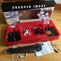 Sharper Image Dual 2 Pack Drones & Flag Racer Drone Set