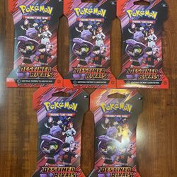 Pokemon Scarlet & Violet Destined Rivals Sleeved Booster Pack Lot of 5! New!