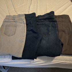 4 Pairs Of Plus Size Pants, And Jean Jeggings