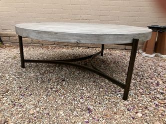 Round concrete coffee table